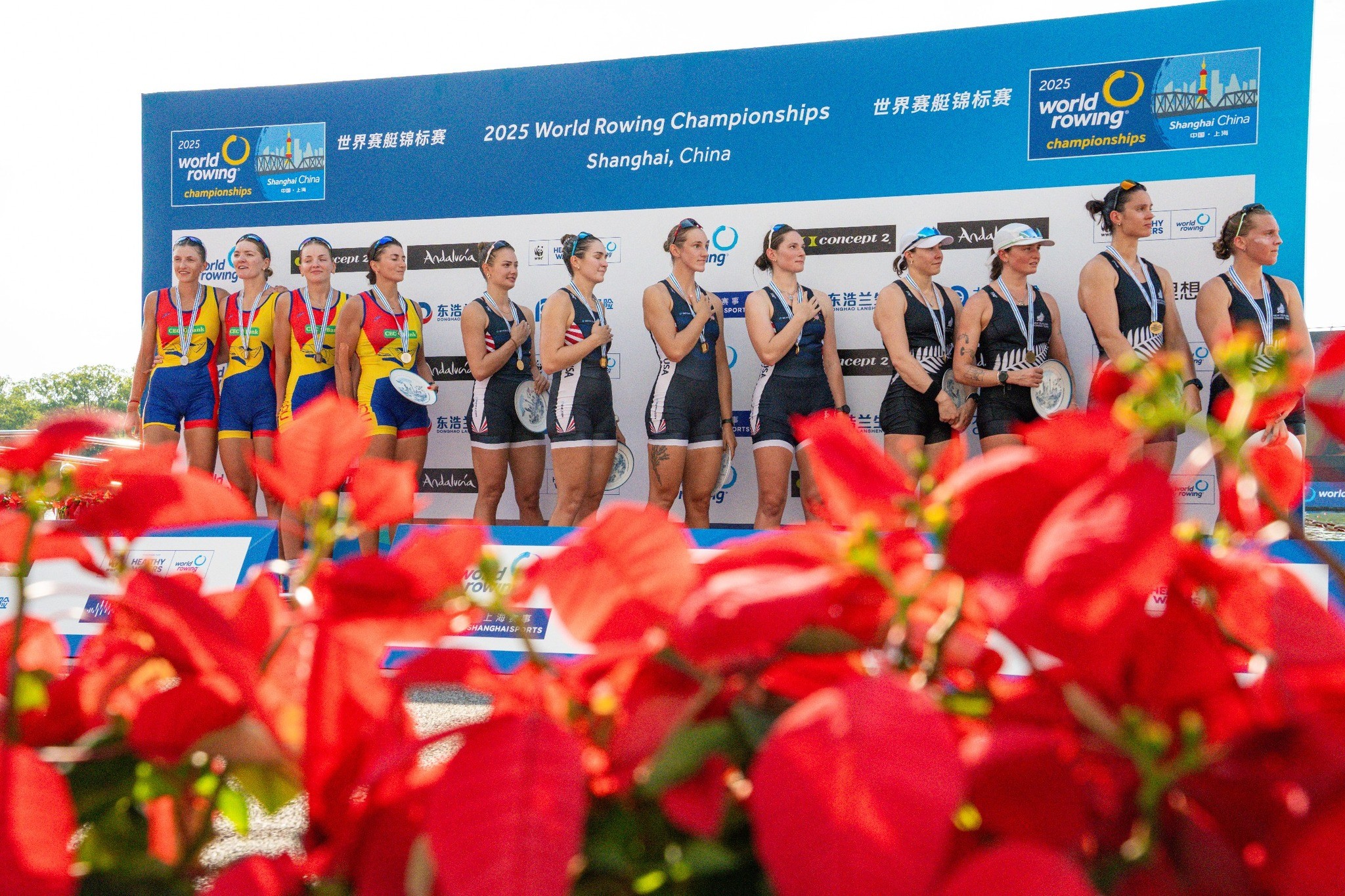 Canotaj W4 Argint Cm 2025 Medalii Podium